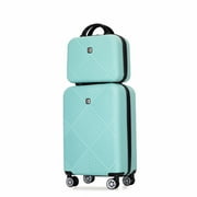 Tripcomp Luggage Sets 2 Piece Suitcase Set (14/20/)Hardside Suitcase with Spinner Wheels Lightweight Carry On Luggage(Light Blue)