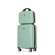 Tripcomp Luggage Sets 2 Piece Suitcase Set (14/20/)Hardside Suitcase with Spinner Wheels Lightweight Carry On Luggage(Olive Green)