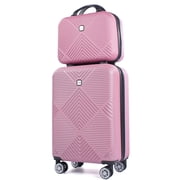 Tripcomp Luggage Sets 2 Piece Suitcase Set 14/20/Hardside Suitcase with Spinner Wheels Lightweight Carry On LuggagePink