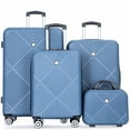 thumbnail image 1 of Tripcomp Luggage Sets 4 Piece Suitcase Set (14/20/24/28)Hardside Suitcase with Spinner Wheels Lightweight Carry on Luggage(Blue), 1 of 10