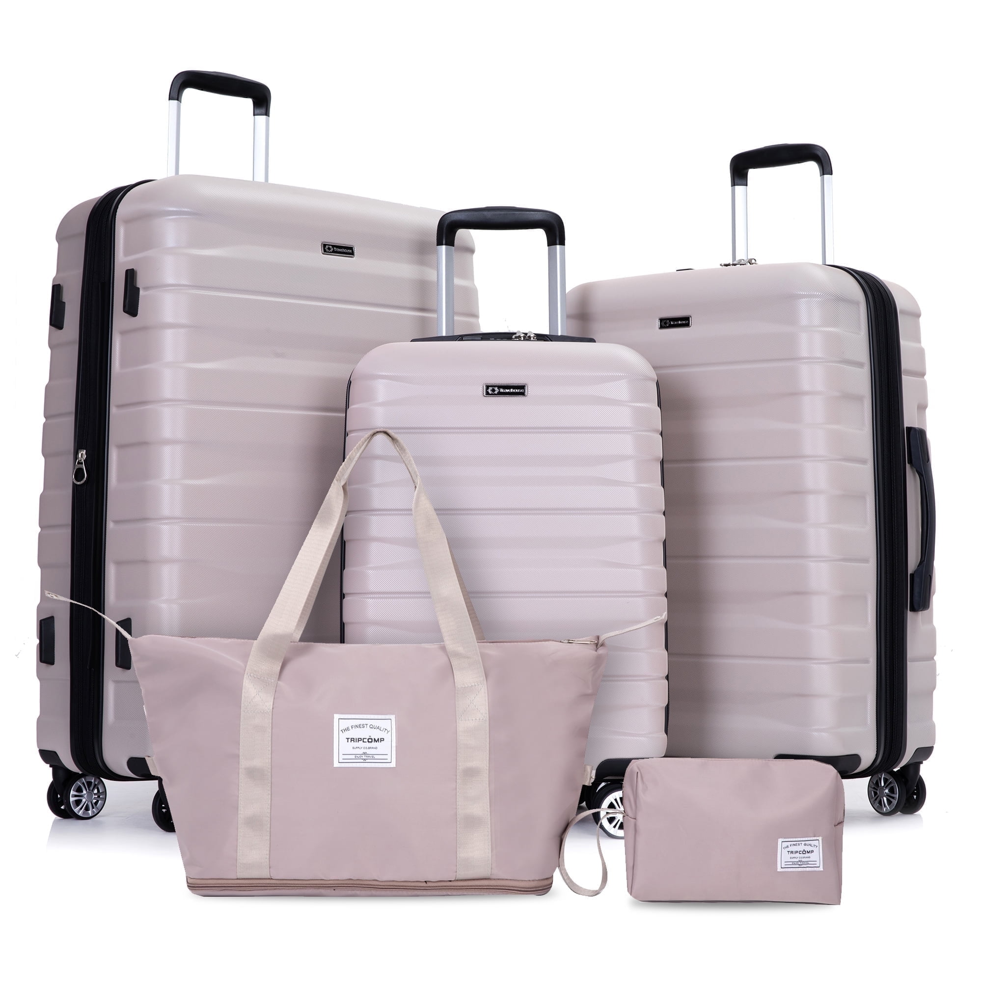 Tripcomp Luggage Sets 5 Piece Duffel Bag,Hardside Travel Luggage (20/24/28) with TSA Lock,Suitcase with Spinner Wheels.(Sand)