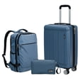 thumbnail image 1 of Tripcomp 3 Piece Carry-on Luggage Sets, Hardside Suitcase with Spinner Wheels,Travel Backpack and a Packing Cube (Blue), 1 of 12