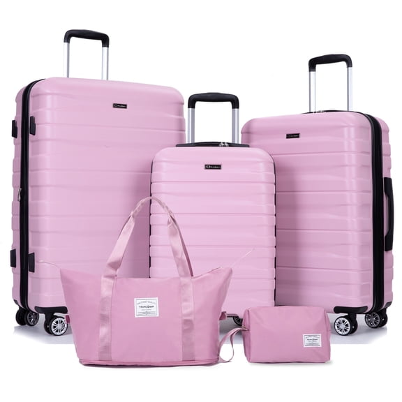 Tripcomp Luggage Sets 5 Piece Duffel Bag,Hardside Travel Luggage (20/24/28) with TSA Lock,Suitcase with Spinner Wheels.(Pink)