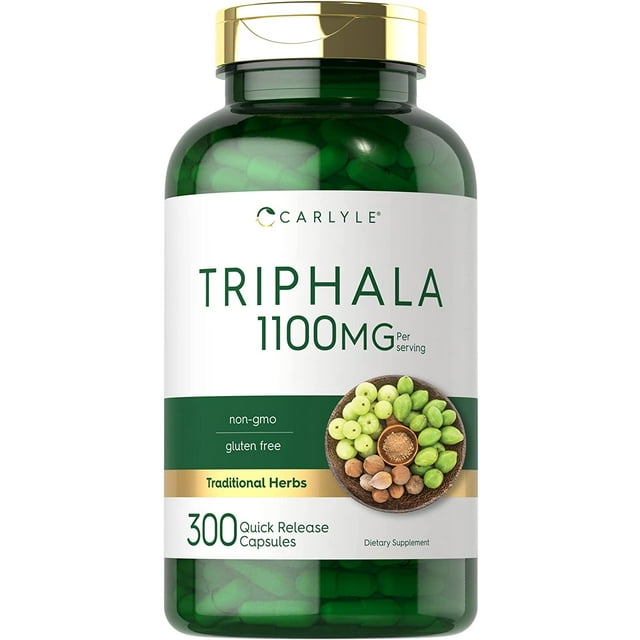 Triphala Supplement 1100mg 300 Capsules by Carlyle