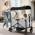 thumbnail image 1 of Tripland Wagon Stroller for Kids, 2-Seater All-Terrain Wagon with Canopy,Pull & Push Handle,Gray, 1 of 11