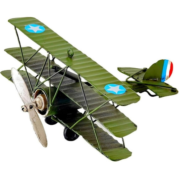 Triplane Bomber Iron Model US Fighter Plane Decor Aces of Aircraft World War I Aviation Military Fan Boyfriend Man Heroes Pendable Crafts Bookshelf TV Cabinet Office Desk Side Table Ornament