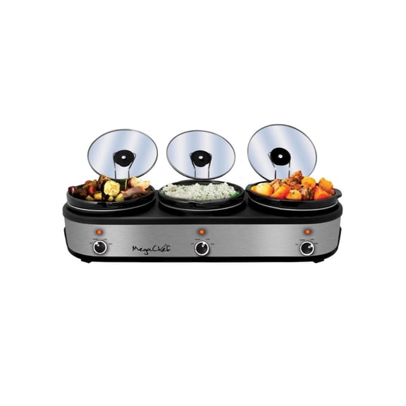 Triple 2.5 Quart Slow Cooker and Buffet Server
