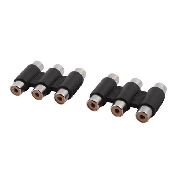 Triple 3 RCA Female to Female Audio Extension Coupler Adapter Connector 2 Pcs