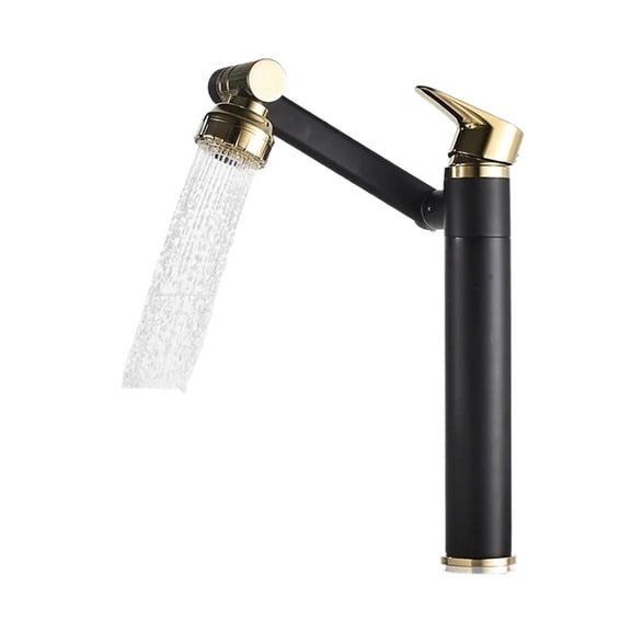 Triple 360 Degree Bathroom Faucet, Deck Mounted Hot And Cold Water Mixer Aerator Black/Grey/Chrome/Gold/White Tap Tapware