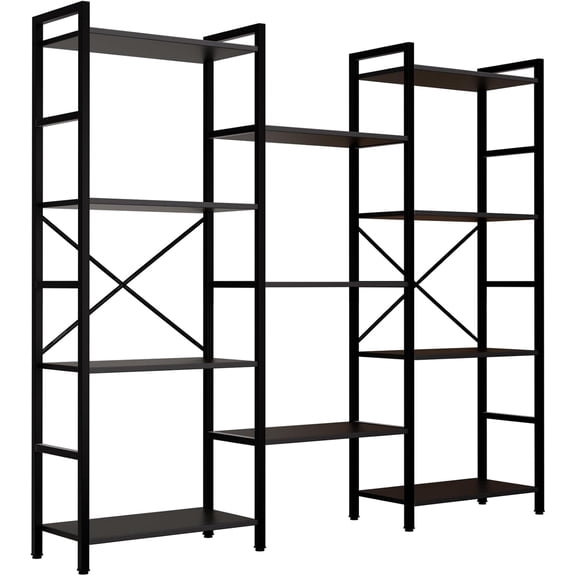 Triple 4 Tier Book Shelf, Modern Bookcase Shelf, Freestanding Large Display Shelves for Living Room/Office/Garage, Stable Large Bookshelf with Storage for Books/LEGO/Plants