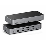 SATECHI Triple 4K Docking Station, USB C Docking Station 13-in-1, with 100W PD, 2 DisplayPort, 3 HDMI, 4 USB-C, USB-A, Gigabit Ethernet, and Audio Jack - for MacBook and Windows