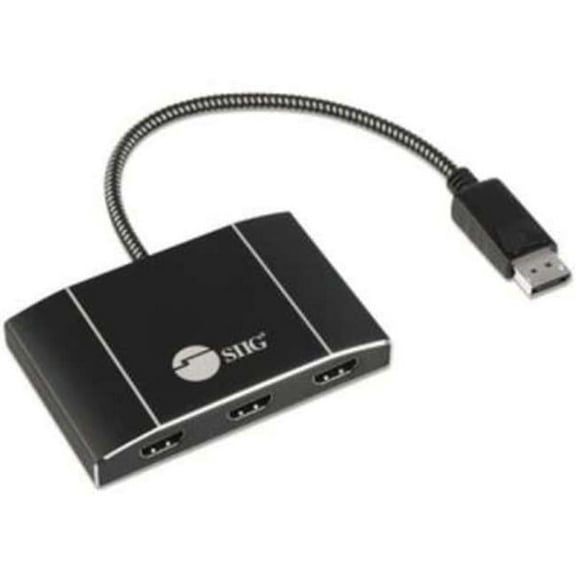 Triple 4K DisplayPort 1.4 to HDMI MST Hub Splitter, Black