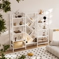 thumbnail image 1 of Triple 5 Tier Bookshelf, Large Wooden Bookcase with 17 Open Display Shelves, Modern Tree Book Shelf Metal Frame Tall Bookshelves Furniture for Living Room Bedroom Home Office Rustic Brown, 1 of 6