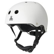 Triple 8 Lil 8 Dual Certified White Glossy Toddler Bike & Skate Helmet, 5T