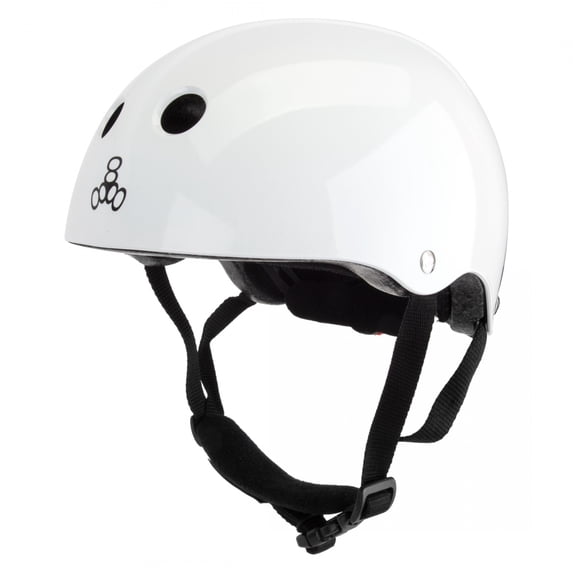 Triple 8 Lil 8 Dual Certified White Glossy Toddler Bike & Skate Helmet, 5T