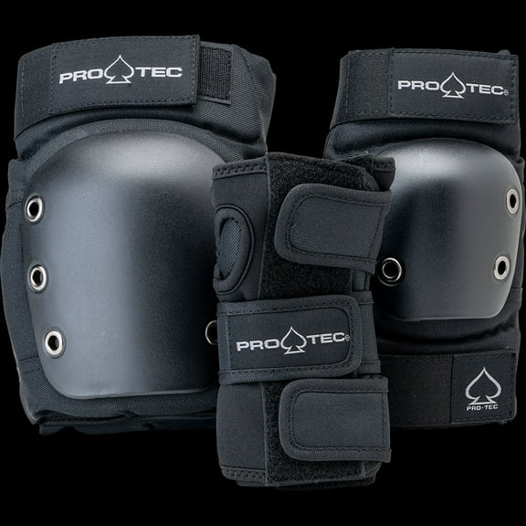 Triple 8 Pro-Tec Junior 3 Pack Open Back Pads Black, Youth Small