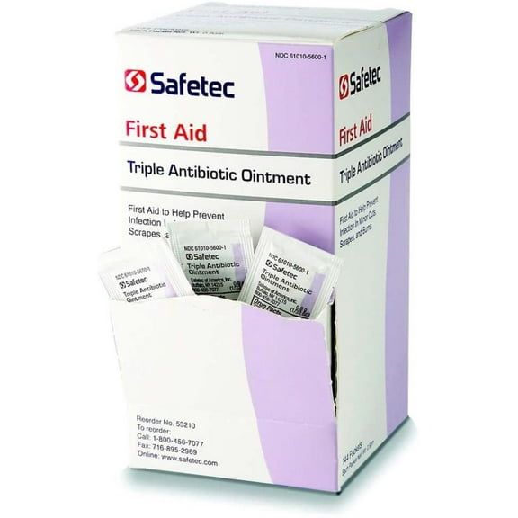 Triple Antibiotic-144-0.5 Gram Packet Box, 0.9 Gram packets of Triple Antibiotic Ointment. By Visit the Safetec Store