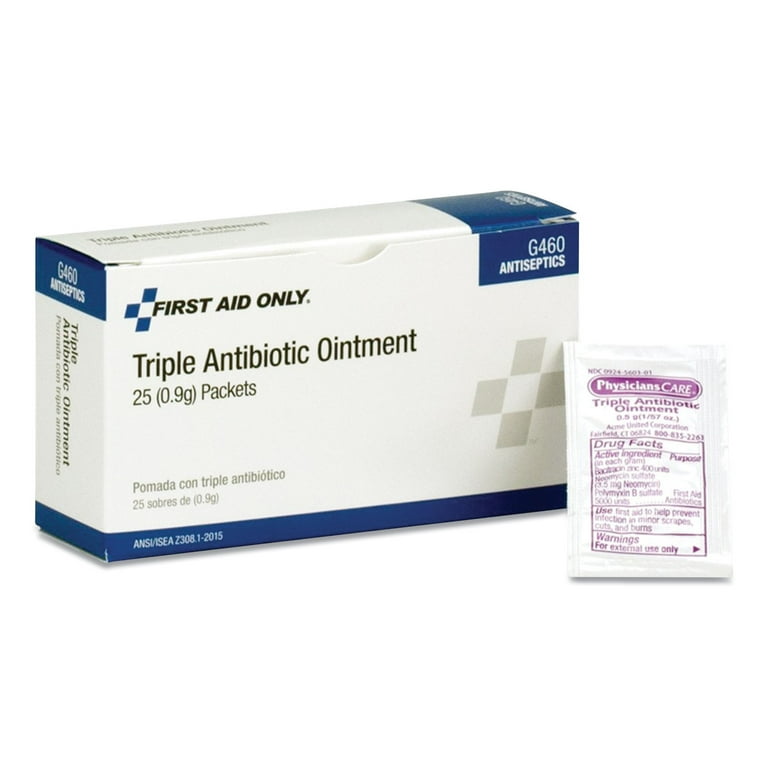 Triple Antibiotic Ointment, 0.03 oz Packet, 25/Box Triple Antibiotic Ointment, 0.03 oz Packet, 25/Box