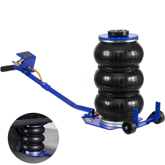 Triple Bag Air Jack 3 Ton Capacity Lifts Up to 17.7 Inch Blue Pneumatic Lifting Tool for Cars SUVs and Pickup Trucks