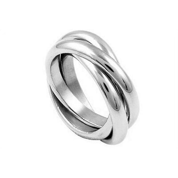 Triple Band Rolling Russian Wedding Ring / Commitment Purity Love Trinity Rings
