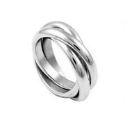 Triple Band Rolling Russian Wedding Ring / Commitment Purity Love Trinity Rings
