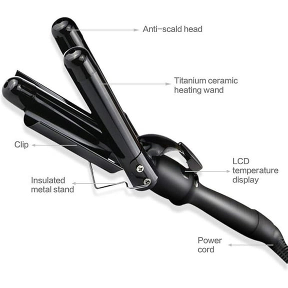 Triple Barrels Hair Curling Iron 32mm Hair Curler Plank Tongs Ironing Corrugated Corrugation Styling Tools Styler