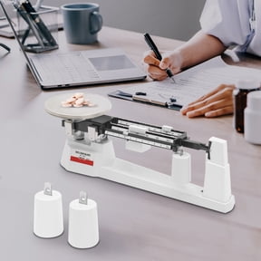 Triple Beam Mechanical Balance Scale, 5.75 LBS Capacity 0.1g Precision Gram Scale with Stainless Steel Pan & 3 Weights, Lab Educational Industrial Measuring Instrument 18*6.7*7in
