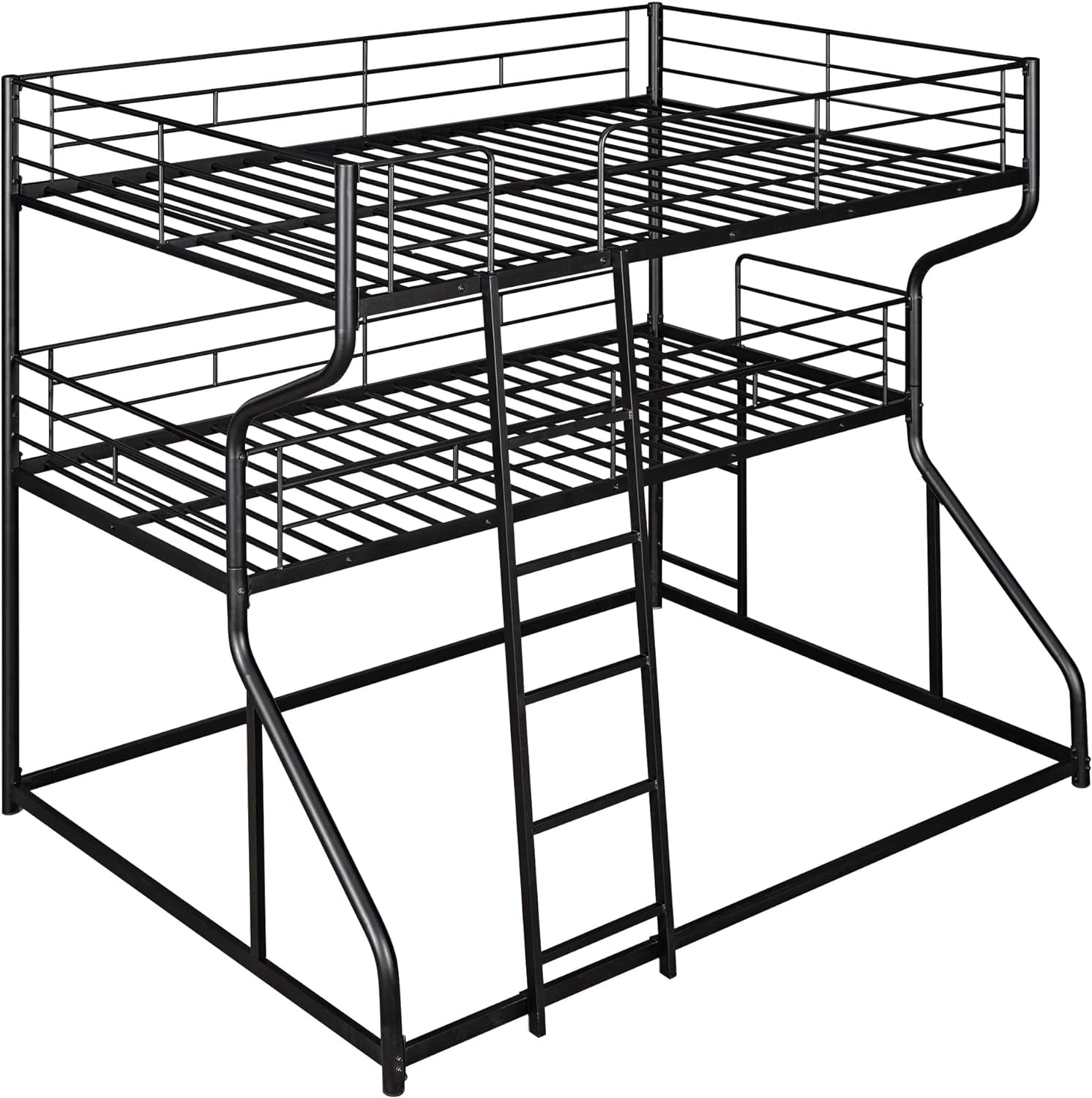 Triple Bed Metal Full XL Over XL Over Queen Bed Bunk Bed With Ladders