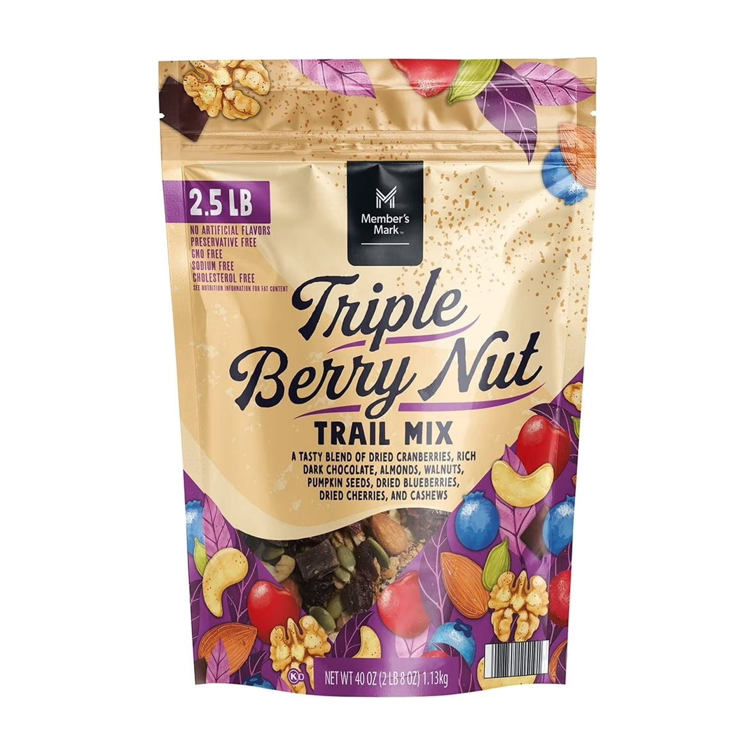 M M Triple Berry Nut Trail Mix, 40 oz. - Walmart.com