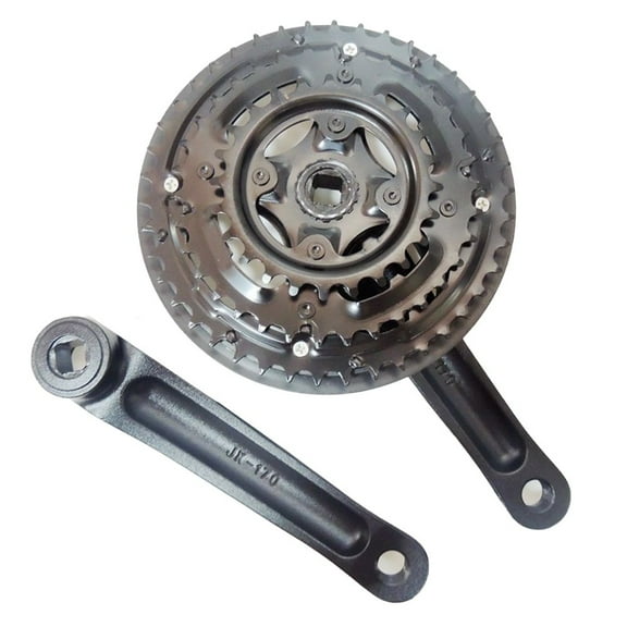 Triple Bike Crankset With Guard Plate Square Hole Bottom 42-34-24T Triple Larger Chainring Bike Accessories For 7-9 Speed Bikes