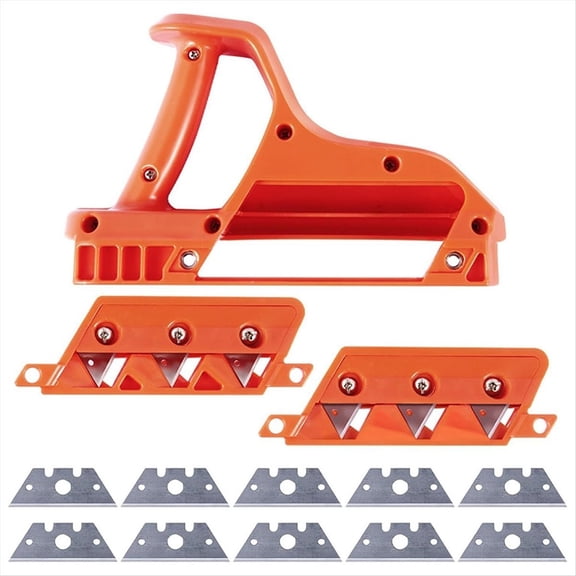Triple-Blade Edge Planer, Triple Planer with 10pcs Blades, Hand Tools Gypsum Board Cutter 45+60,1 PCS Triple-Blade Edge Planer 10 PCS Blade