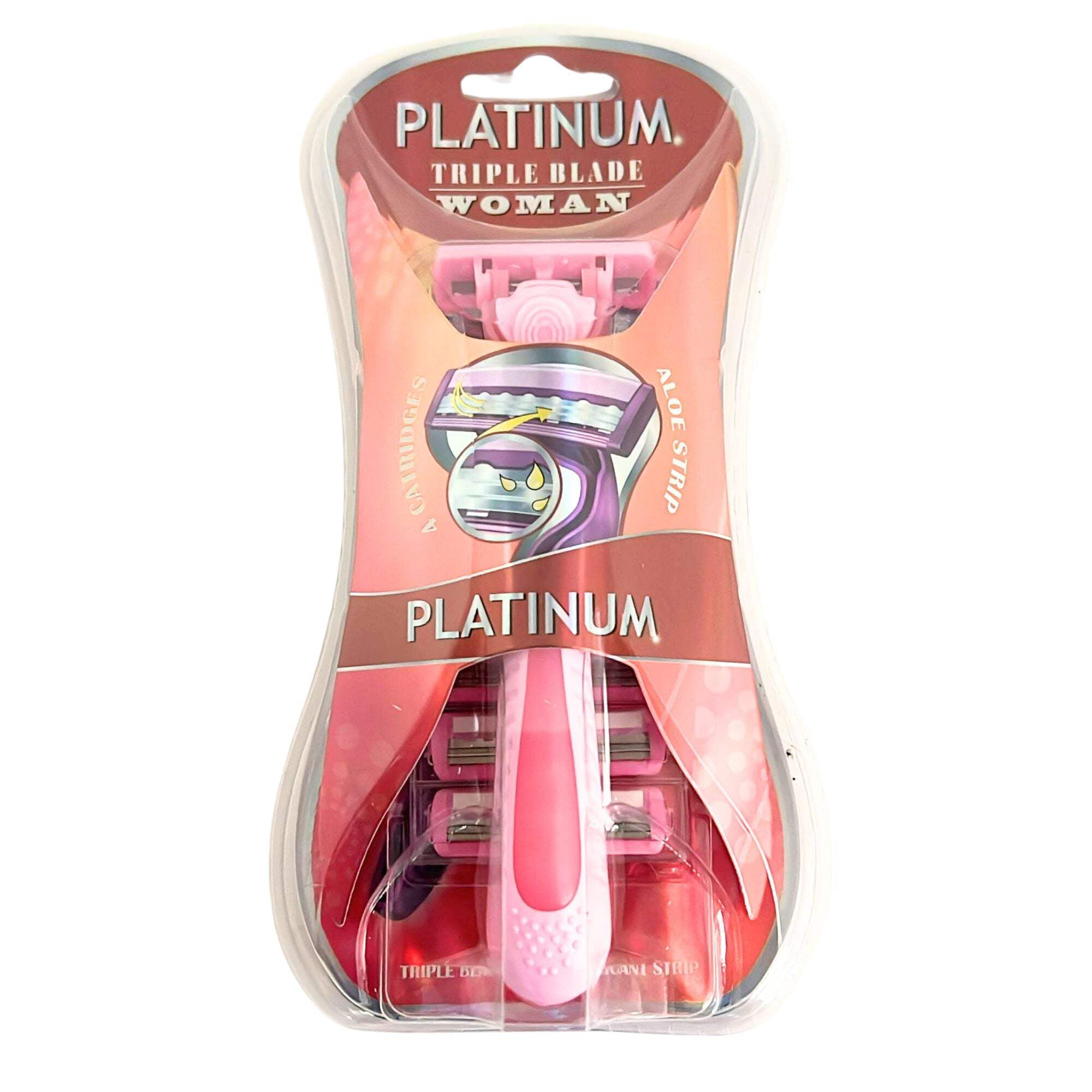 Triple Blade Pink Ladies Shaver with 4 Cartridges: 1CT - Walmart.com