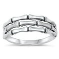 thumbnail image 1 of Triple Bone Goth Death Ring .925 Sterling Silver Band Jewelry Female Male Unisex Size 8, 1 of 4