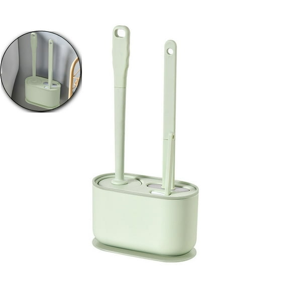 Triple-Brush Toilet Bowl Cleaner, Multifunctional Bathroom Scrub Set, Ventilated Base Toilet Brush Kit for Home Hygiene Use