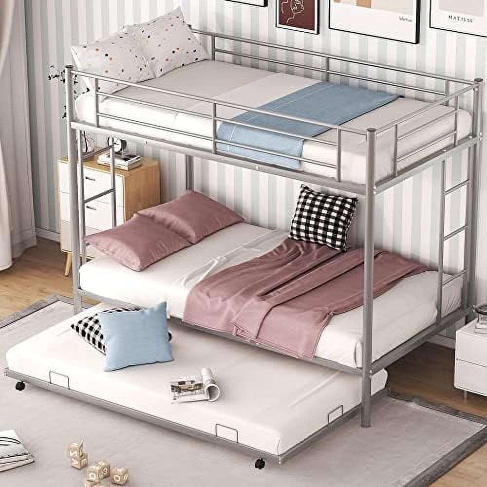 Triple Bunk Bed with Trundle Twin Over Twin Trundle Bunk Beds Sturdy