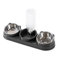 thumbnail image 1 of Triple Cat Bowls 3 in 1 Raised Pet Feeder with 15 Degree Tilt for Small Dogs Cats and Kittens, 1 of 9