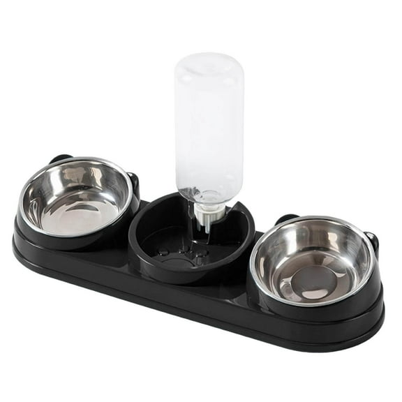 Triple Cat Bowls Pet Feeder With Water Dispenser 15 Elevated Diner System For Providing Separate Food Water Dishes Suitable For Small Animals And Indoor Use
