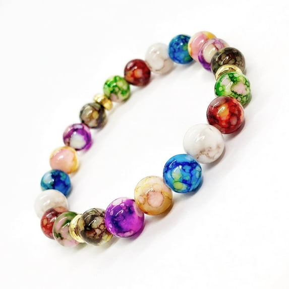 Triple Chakras Beaded Stretch Bracelet Colorful Fits All for Women or Men Everyday Wear Holiday Birthday Gift