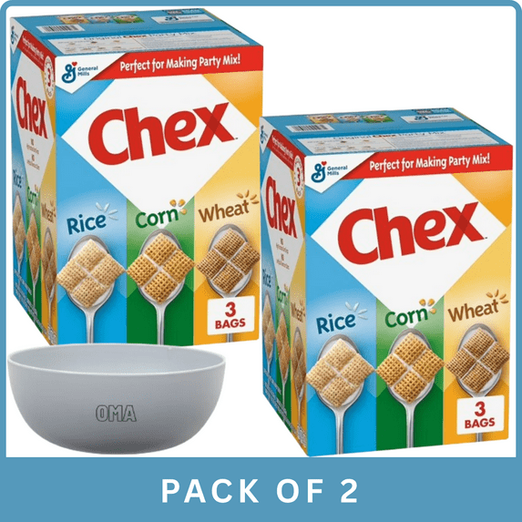 Triple Chex Rice Cereal (54.25 oz)-2pk, With Olive White Bowl By OMA ...