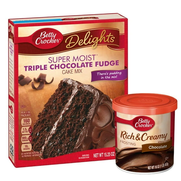 Triple Chocolate Fudge Cake Mix Chocolate Frosting Bundle (2 Items)