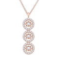 thumbnail image 1 of AFFY Triple Circle Fashion Pendant Necklace In 14k Rose Gold With 1.4 CT Round Cut White Natural Diamond, 1 of 1