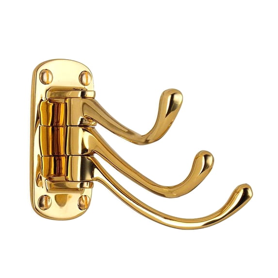 Triple Coat Hook 3 1 By 4", Polished Brass