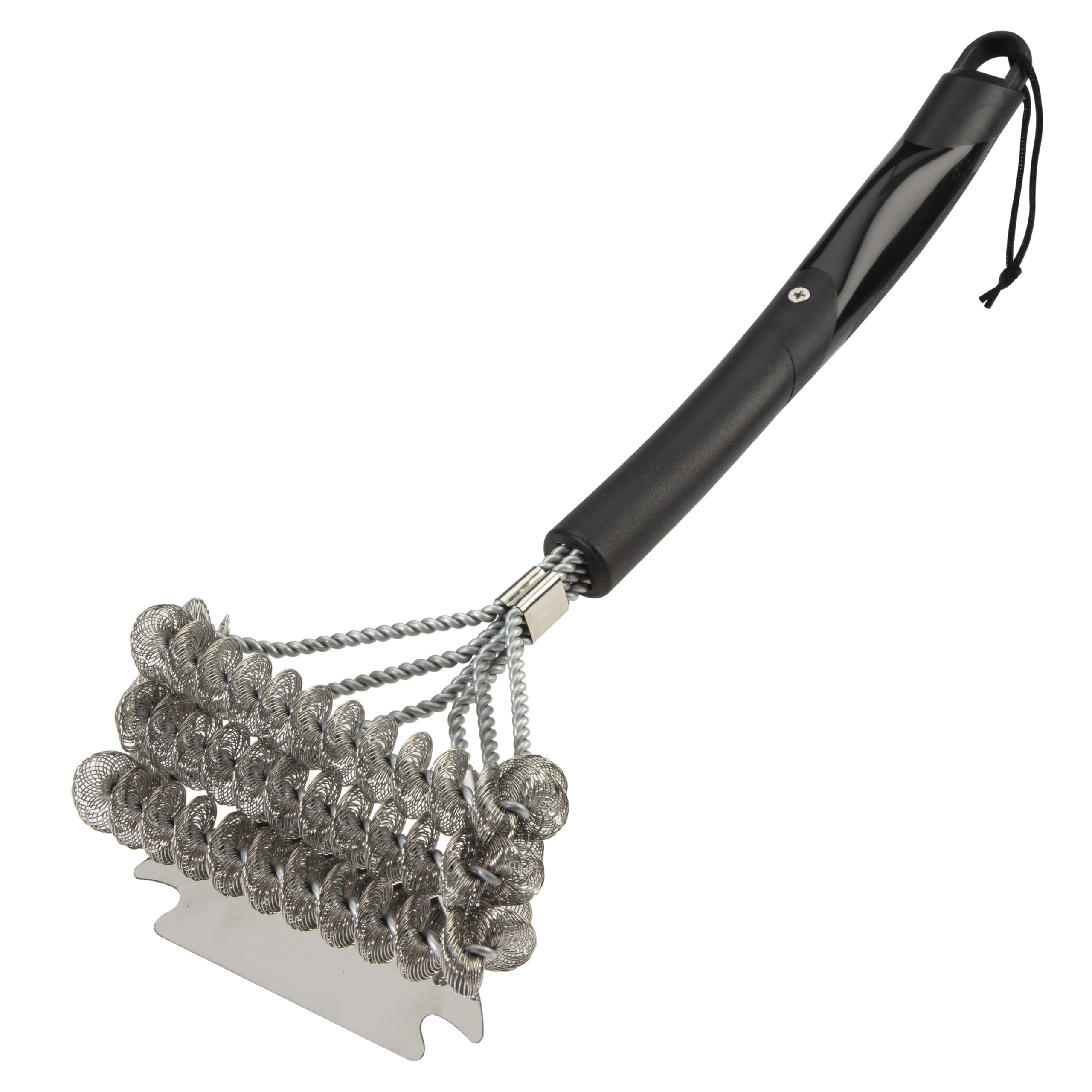 Triple Coil Grill Brush 17 Inch Stainless Steel Scraper Bristle-Free Cleaning Tool for BBQ Cookout Tailgate Grate Maintenance