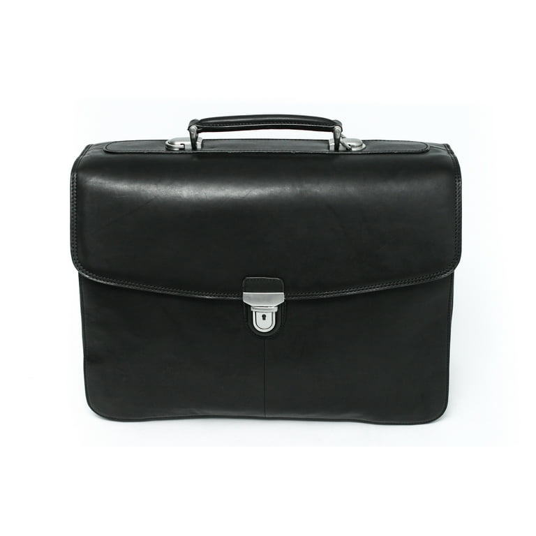 Triple Compartment Business Laptop Briefcase Italian Leather by Tony Perotti