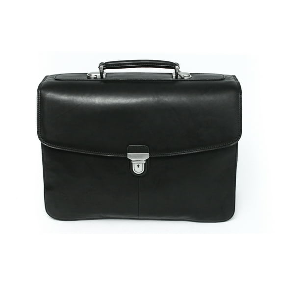 Triple Compartment Business Laptop Briefcase Italian Leather by Tony Perotti
