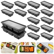 Triple Compartment Snack Containers with Lids for to-go Snack, Travel Snack with 16 Trays & 16 Lids
