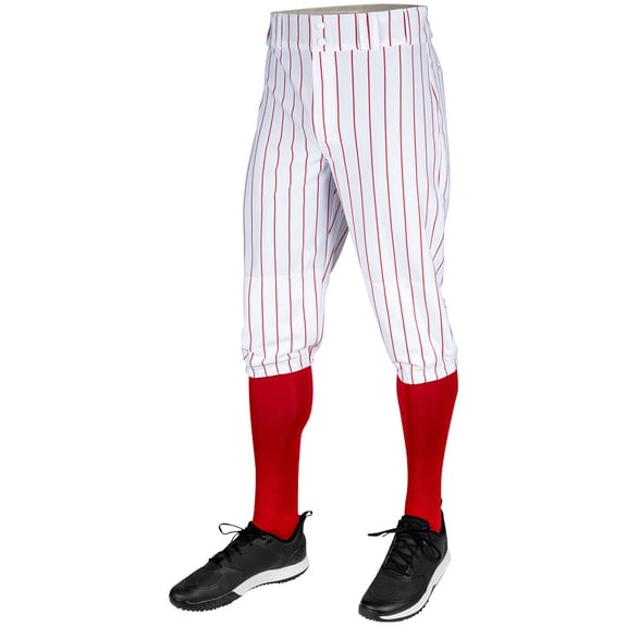 Champro Youth Triple Crown 2.0 Pinstripe Knicker Baseball Pant White/Scarlet L