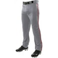 thumbnail image 1 of Triple Crown Open-Bottom Baseball Pants with Braid, Adult 2X-Large, Graphite with Scarlet Braid, 1 of 1