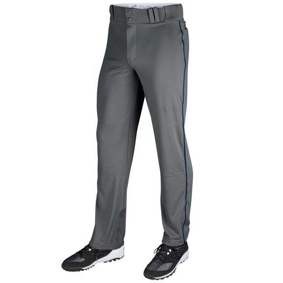 Triple Crown Open-Bottom Baseball Pants with Braid, Adult 3X-Large, Graphite with Navy Braid