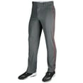 thumbnail image 1 of Triple Crown Open-Bottom Baseball Pants with Braid, Adult Medium, Graphite with Scarlet Braid, 1 of 5